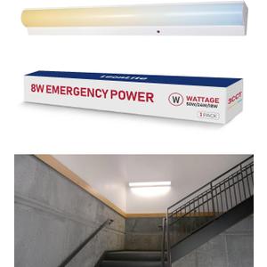 LEONLITE 3CCT 4FT LED Linear Stairwell Strip Light Fixture with Emergency Battery Backup, 90 Minutes, UL1598, 30W/40W/50W Selectable, 120V-277V, 0-10V Dimmable, Commercial LED Shop Light