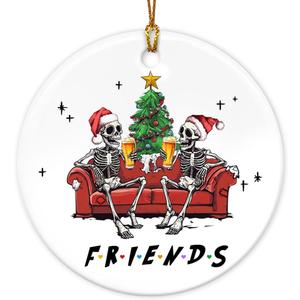 Friendship Gifts for Women Men 2025 | Ceramic Christmas Tree Ornaments, Birthday Funny Gifts for Friends Female, Coworkers, Bestie | Funny Christmas Ornament for Male