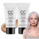2-Pack-Cc Cream For Older Women,CC Cream Skin Tone Adjusting for Mature Skin, Anti-Aging Sunscreen Foundatio with Moisturizer, Full Coverage, Lightweight