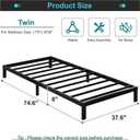 Maenizi 8 Inch Twin Bed Frame No Box Spring Needed, Heavy Duty Metal Platform Bed Frame Twin Size Support Up to 2500 lbs, Easy Assembly, Noise Free, Black