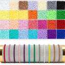 7560Pcs 4mm Acrylic Round Beads for Jewelry Making, 28 Colors Rainbow Round Beads for Bracelets Making Kit Candy Color Plastic Bubble Gum Beads Pastel Loose Beads Bulk for DIY Necklace Crafts