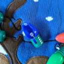 JOYIN Kid's Christmas Ugly Sweater LED Light Up Reindeer Xmas Sweater Built-in Light Bulbs for Boys Girls (Blue, Medium)