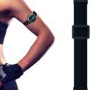 22mm Elastic Arm/Ankle Band with Ladder Lock for Garmin Fenix 8 Fenix E Epix Pro 47mm/Fenix 7/6 Pro/5 Plus, Stretchy Band for Men and Women, Black, Medium