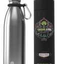 Greens Steel Stainless Steel Water Bottle - 25 oz, Steel | Vacuum Insulated Double Wall with Screw Lid/Leak Proof | Thermal Travel Sports Canteen Coffee Flask
