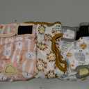 Langsprit Washable Female Dog Diapers (3 Pack) - Doggie Reusable Small Medium Large Dog Diapers for Doggy Puppy Female in Period - Highly Absorbent Dog Heat Panties (Rabbit, Owl, Lion, Medium)
