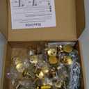 Ravinte 30 Pack Solid Knobs Kitchen Cabinet Round Pulls Dresser Handles Gold Cupboard Hardware Brushed Brass Door Drawer Knobs