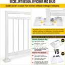 8pcs Post 2" Aluminum Deck Post Base Cover, Post Skirt, Handrail, Stair, Porch, Deck Railing Base Brackets Covers (White)