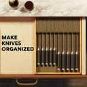 SpaceAid Large Knife Drawer Organizer Bamboo Insert Dock, Kitchen Steak Knives Holder Organizers Block for Drawer in Storage Organization (Large)