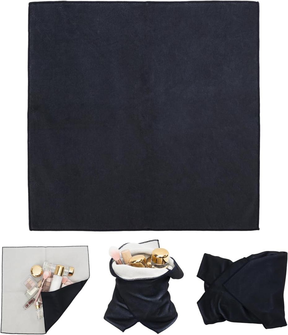 Magic Universal Storage Cloth, Self-Adhesive Makeup Bag, Portable Protective Cosmetic Pouch, Camera Lens Wrap, Stylish Travel Organizer for Beauty Essentials, Travel, Gifts & Daily Use (22x22 inch, Dark Blue)