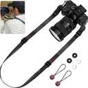 Camera Strap Compatible for Peak Design Quick Release - Adjustable Length 198 lbs Load Capacity Quick Installation Durable 0.78 Inch Wide for DSLR Mirrorless & Travel PhotographyBlack