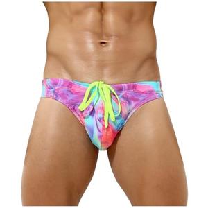 Arjen Kroos Men's Sexy Swim Briefs Printed Swimsuit Beach Swimwear Bikini Sport with Drawstring, Large