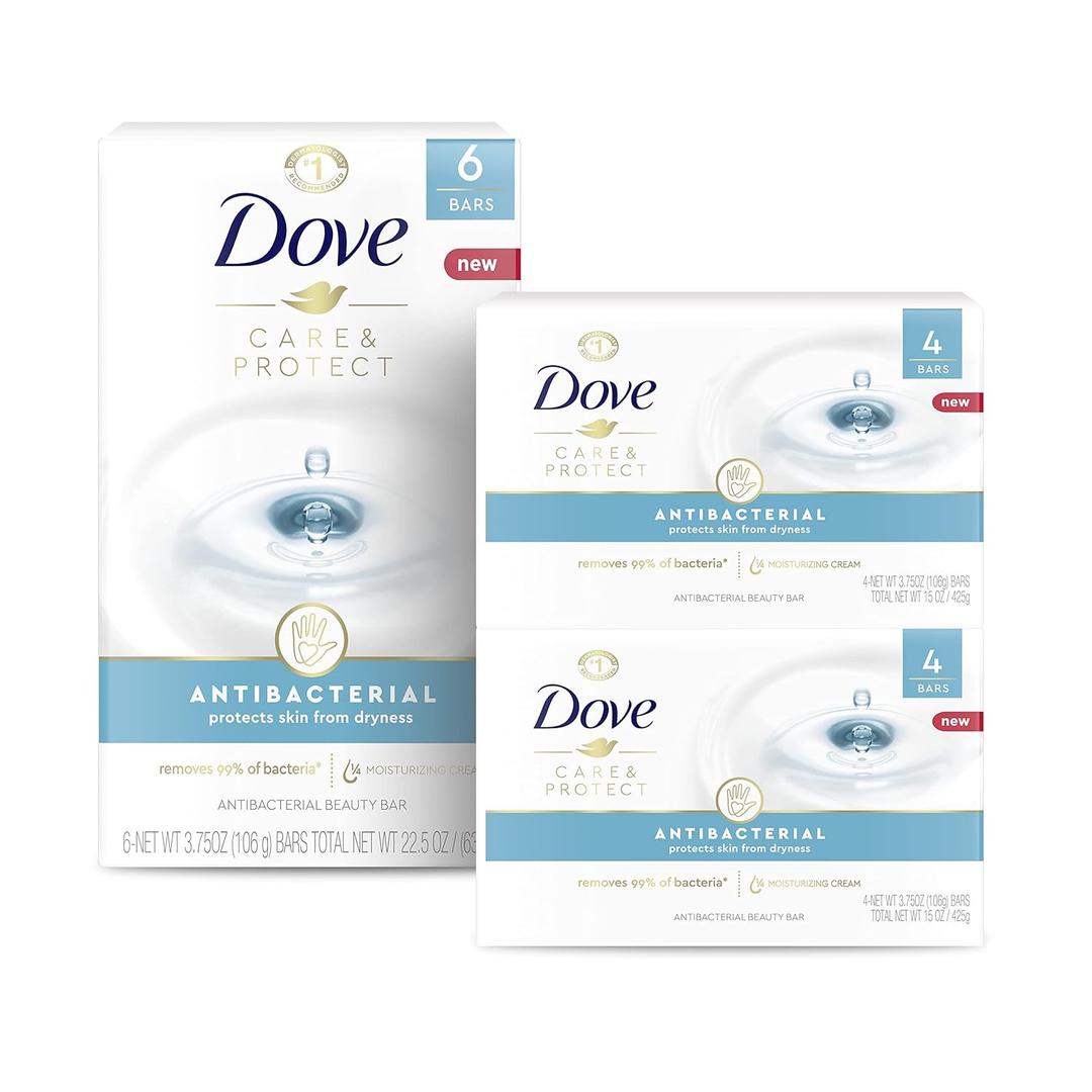 Dove Beauty Bar For All Skin Types Antibacterial Protects from Skin Dryness 3.75 oz 14 Bar