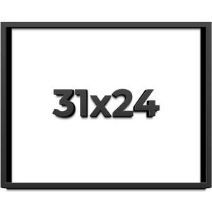 31x24 Shadow Box Frame Black | 1 Inch Deep Solid Wood Shadowbox Display Frame | UV Resistant Acrylic Plexiglass, Acid Free Backing, and Hanging Hardware | Dugan Picture Frame Style