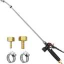 Pump Sprayer Wand,Adjustable Universal Sprayer Wand with 3/8" Brass Barb, Stainless Steel Replacement Sprayer Wand with Shut off Valve (1/4" & 3/8" Barbs Sprayer Wand)