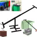 Manual trash compactor,Wastemate Bin Touchless Portable Wheelie Manual with Adjustable ortable Waste Recycling Hand Tool Handle Bin Iron Compacting Compactor for 120-660L Wheelie Bins