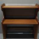 Small Book Shelf, Desktop Shelves for Small Spaces, Home and Office Book Organizer with Wooden Bookshelves, Kids Book Display, Dark Brown