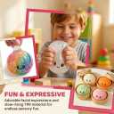 Dumpling Squeeze Toys, Glitter Dumpling Squeeze Toy with Steamer Box, Soft Dough Dumpling Stress Ball, Sensory Mystery Gifts for Kids & Adults, Classroom Prizes & Party Favors (A-Blue)