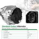 Alternator for:-Kia Optima 2006-2010 Rondo 2007-2010 Forte 2010-2013, for:-Hyundai Sonata 2006-2010, 2.0L 2.4L L4 12V 110Amp 6-Grooves, OE# 37300-25201, 373002G100, 11189N