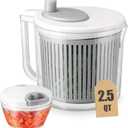 Salad Spinner with Chopper Set2.5Qt Lettuce Spinner with Built-in Colander and Measuring Cup BowlSmall Plastic Fruit Cleaner Pasta Dryer Herb CleanerSingle Serve Quick Veggie Prepping Set (Gray)