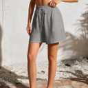 Women's Lounge Athletic Shorts with Pockets, 6.1" Sweat Shorts Women, Summer Casual Elastic Walking Running Shorts (Gray, XL)