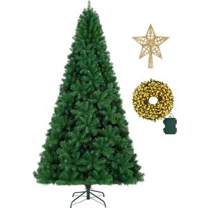KTKDE 4ft Premium Spruce Artificial Holiday Christmas Tree for Home, Office,Party Decoration w/ 450 Branch Tips1pcs Tree top Star 1 Set LED Battery Box Light String