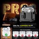 Inesore Compatible with AirPods 4 Generation Case,Secure Lock & Phone Stand Design,Compatible with MagSafe,Automatic Snap Switch Secure Cover for New AirPods 4th (2024)-Black