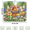 Easter Bunnies Eggs Dish Drying Mat for Kitchen Counter,Spring Colorful Flowers Drying Mat 16 x 18 Inch with High Absorbent Microfiber Drainer Mat for Coffee Bar