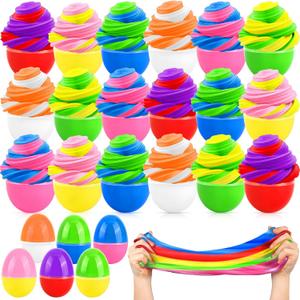 18 Pack Easter Basket Stuffers Slime Easter Egg Fillers, Butter Slime Kit Easter Eggs Toys for Kids Fidget Toys Stress Relief Slime Easter for Boys and Girls Hunt Surprise Egg Party Favor Gift