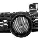 RDDY START Black Carbon Fiber Print Front Bumper Grille Compatible with 2010 2011 2012 2013 2014 Volkswagen MK6 Golf/GTI/Jetta Sportwagen Insert Bumper Upper Center Grille