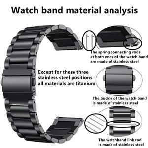 JUSUTEK 2025 Universal Titanium alloy Watch Band 16/18/20/22mm Metal Watchband Quick Release Strap Watch Band Titanium Bands Compatible for Men Women (Dark Gray, 22MM)