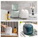 Mini Countertop Trash Can with 5 Rolls of Trash Bags, Waste Can with Press Type Lid, 0.5 Gallon/1.5 Liter Wastebasket Trash Can Dispenser, Mini Bin for Bathroom Vanity,Coffee Table (Light Green)