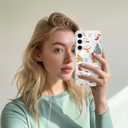 for Samsung Galaxy S24 Case, Compatible with MagSafe, Cute Kawaii Christmas Snowman Magnetic Phone Case, Clear Soft Slim Fit Shockproof Protective Cover for Women Girls