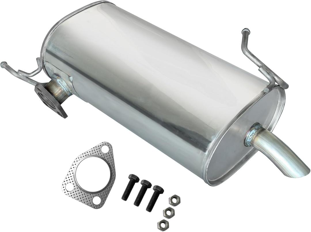 Rear Exhaust Muffler Compatible With 2014-2018 Mitsubishi Outlander 2.4L Muffler Exhaust (Silvery)