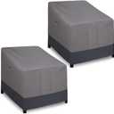 Easy-Going Outdoor Chair Cover Waterproof, Heavy Duty Patio Chair Cover, Windproof Outdoor Furniture Cover with Air Vent (2 Pack-33.5Wx31.5Dx36H inch, Gray/Dark Gray)