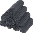 Featuman Microfiber Cleaning Rags Bulk, 10 Pcs Cleaning Towels Reusable and Washable, Dark Gray Microfiber Towel for Kitchen, Housekeeping, Bathroom