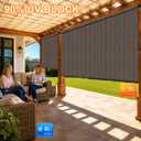 10'W x 8'H Mocha Outdoor Roller Shade with Crank Wand Patio Shades Roll up, UV Blocking & Privacy Protection, 120"W x 96"H