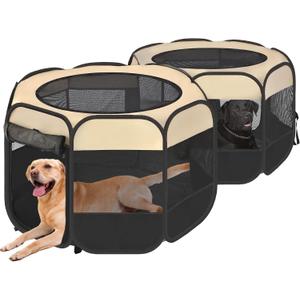 EighteenTek 2-in-1 Pop Up Cat Playpen XLarge, Dog Puppy Pet Playpen, Indoor Outdoor Cats Enclosed, Cat Tent House Crate Cage, Portable & Foldable Playpen for Kittens(No Divider, Unified Space)