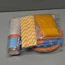 188 Pcs Birthday Party Decorations Set, Blue and Orange Theme with Banner, Balloons, Plates, Cups and Cupcake Toppers