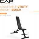 CAP Adjustable Utility Weight Bench, Economy and Elite Options, 57.5 L x 23 W x 50 H inches