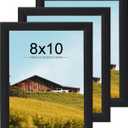 2 x KTKDE 8x10 Picture Frame Set of 3, Wooden frames black, Vertical & Horizontal Wall Hanging for Wall or Tapletop Display,Studio Gallery Photo Frame for Photos, Posters & Art Prints, 8x10in - 6 Pack