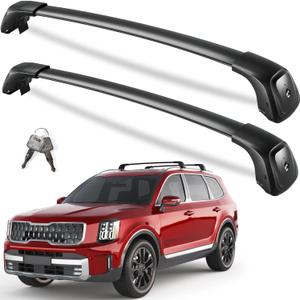 KINGGERI 330lbs Roof Rack Cross Bars Fit for Kia Telluride 2019 2020 2021 2022 2023 2024 2025 2026 EX S SX SX-Prestige, Lockable Heavy Duty Aluminum Roof Rails Crossbars (Not for LX, X-Line or X-Pro)