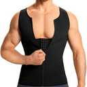TAILONG Men Compression Shirt for Body Slimming Tank Top Shaper Tight Undershirt Tummy Control Girdle, Size M