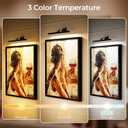 Afyuol Picture Lights for Wall, Battery Operated Picture Light 24in Gallery Light for Paintings CCT Dimmable Recharging Battery Wall Light with Remote Control for Living Room Gallery Dartboard 2PCS, 2PCS24inches
