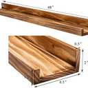 AZSKY 48 Inches Long Wood Photo Picture Ledge Shelf with Lip Floating Shelves for Nursery Books Set of 2 Rustic Wall Shelf for Kids Bedroom Office Bathroom Living Room Frames