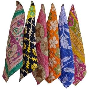 Payalrugs Kitchen Towels Mixed Assorted Set of 5 Vintage Floral Kantha Cotton Kitchen Towels, 20x25 Inches, Multicolour