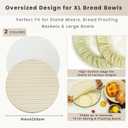 Reusable Bowl Covers for Bread Proofing(2-Pack)  Double-Layer Linen & Food-Grade TPU Liner  Elastic Cloth Cover for Sourdough, Dough Proofing, Fermentation, Food Storage (Almond & Gray)