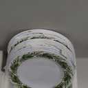 Layhit 10 Pcs Christmas Holly Melamine Dinner Plates - Holly Plates Holiday Dinnerware Party Dishes for Home Kitchen Picnic Party Event Supplies(8 Inch)