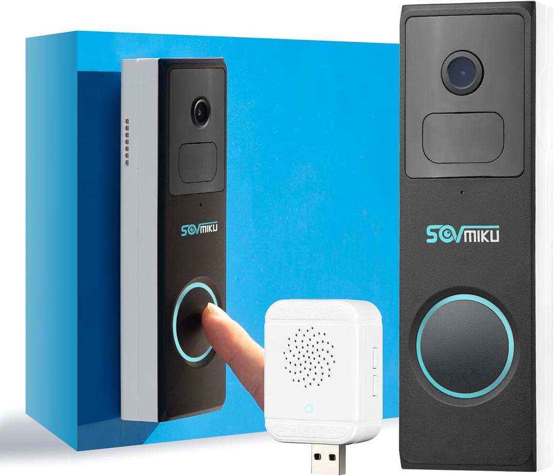 Vicohome D2A Home Surveillance Wireless Video Doorbell with Chime, Battery, Waterproof, Audible Alarm Easy to Setup,2.4GHz Wi-Fi, Human Detection,Two Way Audio, Micro SD Slot