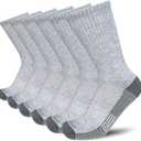 APTYID Men's Moisture Wicking Cushioned Crew Work Boot Socks (4-6 Pairs) Size 9-12