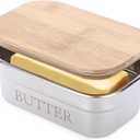Stainless Steel Butter Dish With Lid for Countertop - Holder Container With Silicone Sealing for Kitchen, Unbreakable Keeper, Holds 1 Stick East Coast Butter (Small)